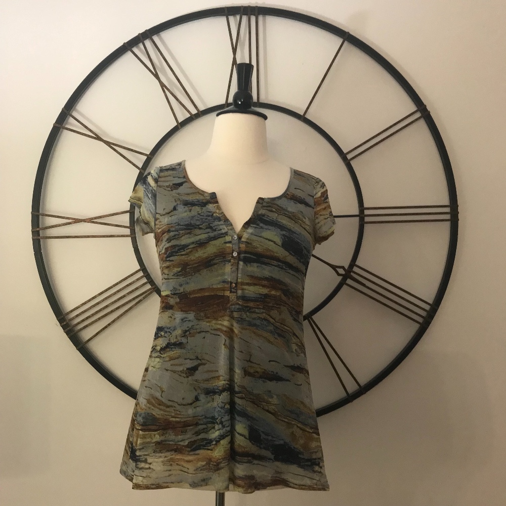 Vivienne Tam Multicolor Printed Tunic Top Size M